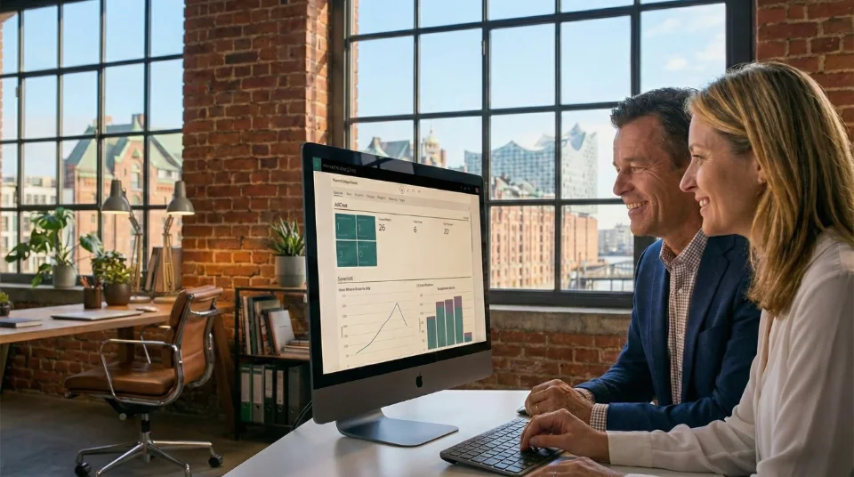 Business Professional arbeitet mit Business Central